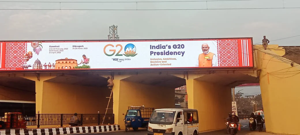 Infonics Outdoor Led Advertising Displays announcing about G20 event 2023 which happened in India